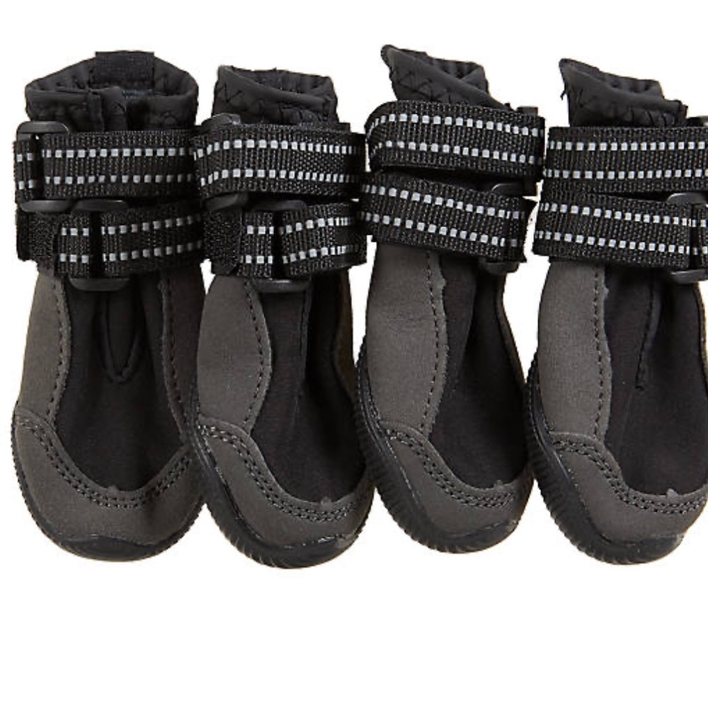 Top Paw Rubber Black/Grey Dog Booties Size Medium